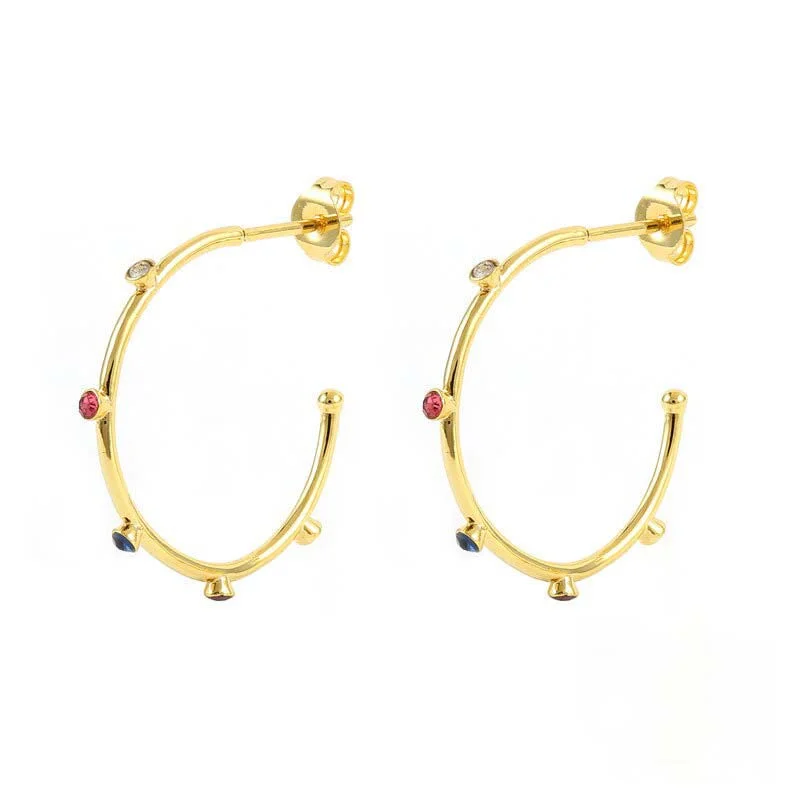 C Hoops Classic Gold Plated Earrings