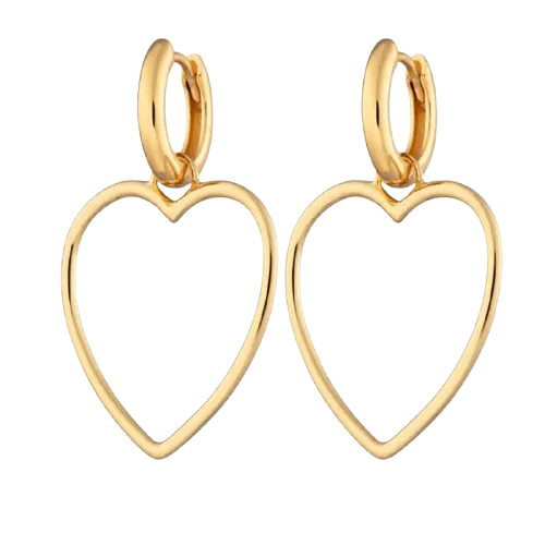 Forever Love Heart Hoops Gold Plated Earrings