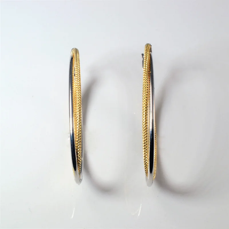 Two Tone Bypass Hoop Earrings |