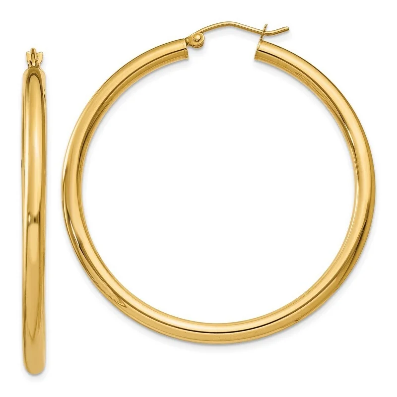 Curata 14k Yellow Gold Polished 45x3mm Round Hoop Earrings