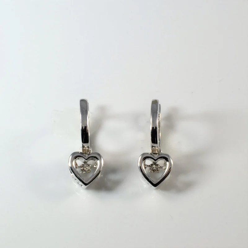 Diamond Hanging Heart Earrings |