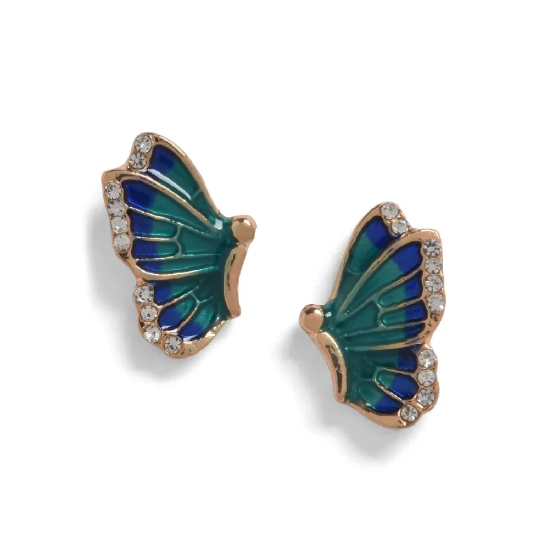 Enamel Butterfly Shaped Designer Studs