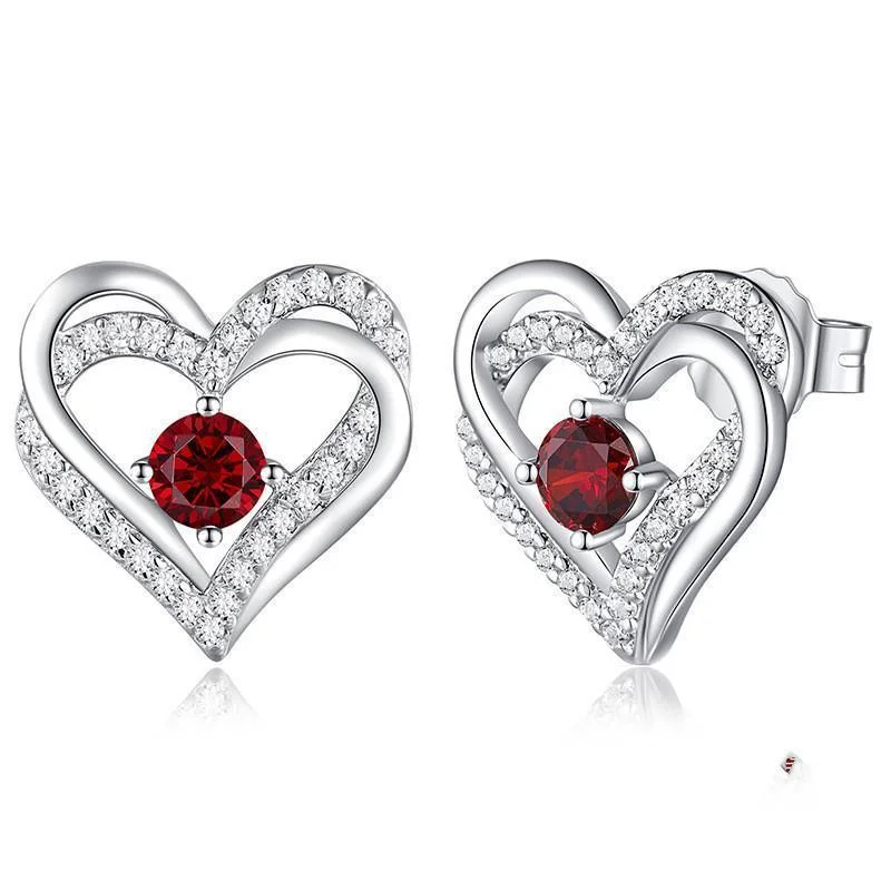 Explosive 925 Silver Twelve Birthstone Earrings