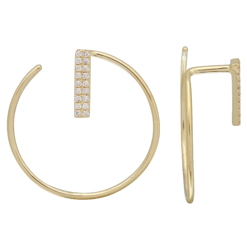 Front Facing Hoop Threader Earrings