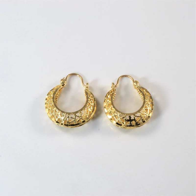 Gold Filigree Hoop Earrings |