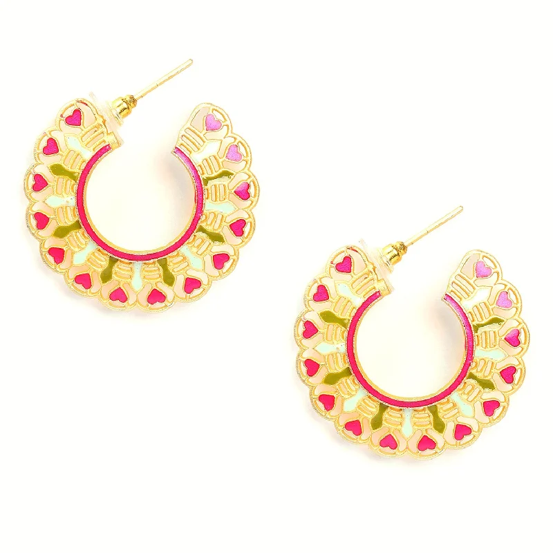 Gold-plated Enamel Earrings