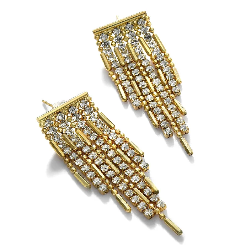 Gold Plated Stone Drop Earring