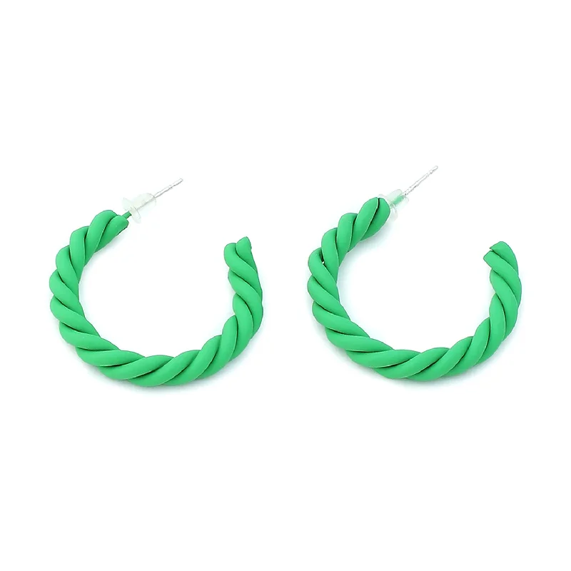 Green Color Gold Plated Party Designer Hoop Earring For Women's