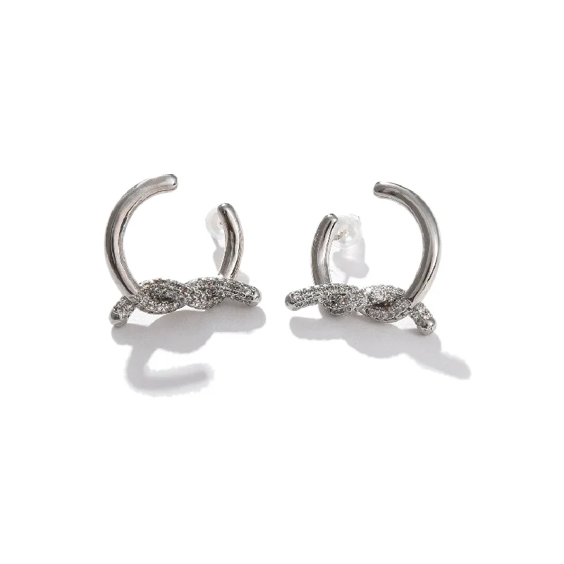 Silver-toned Contemporary Hoop Earrings