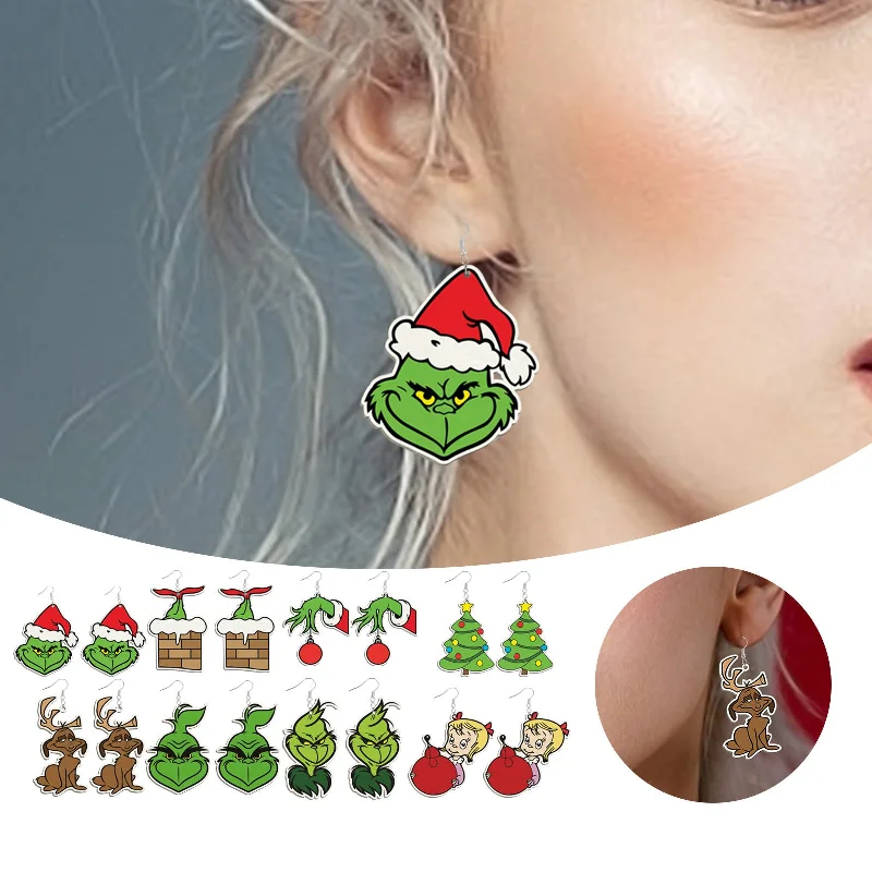 Wholesale Cartoon Christmas Acrylic Earrings