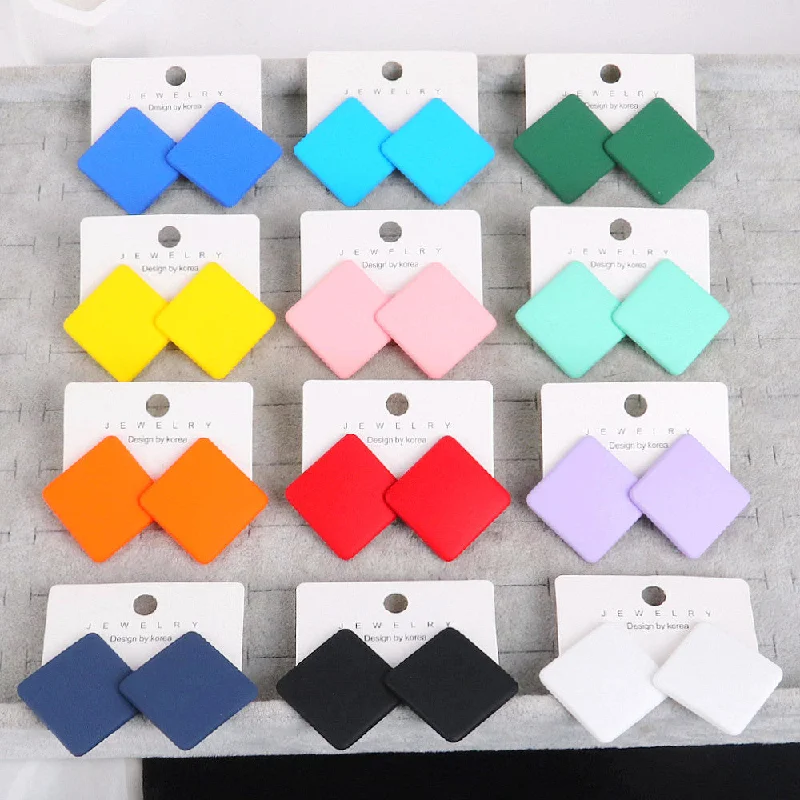 Wholesale Matte Colored Acrylic Earrings