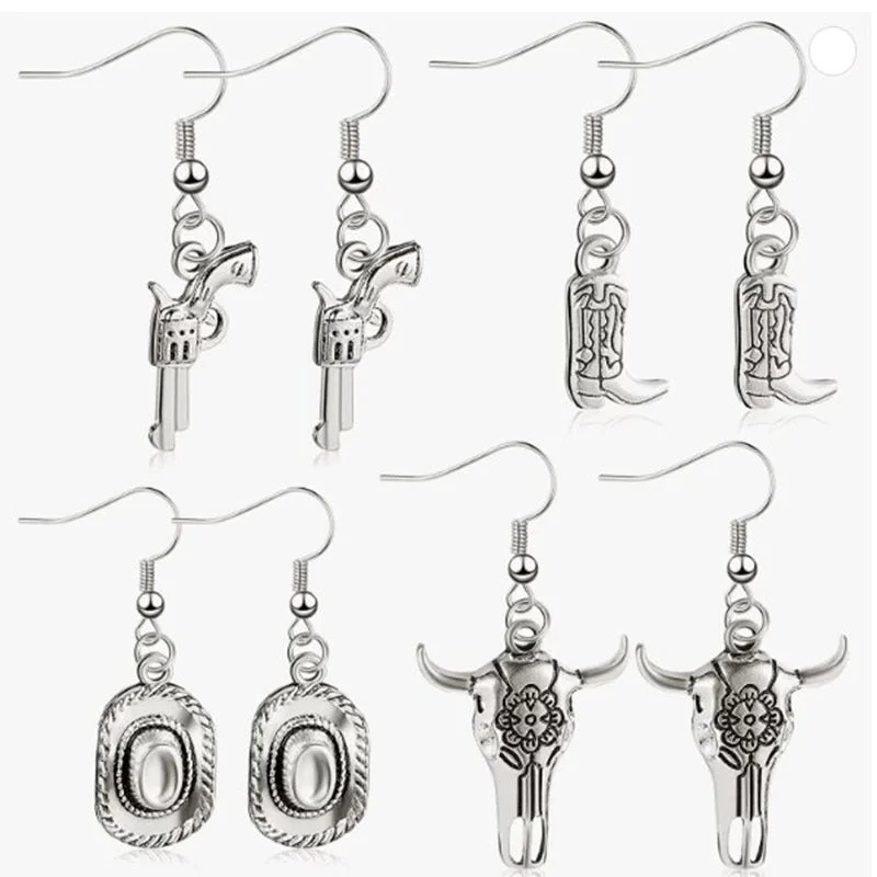 Wholesale Vintage Western Denim Alloy Earrings