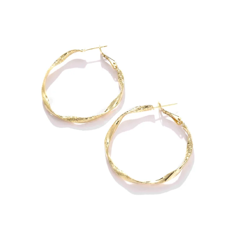 Women Gold Plated Designer Hoop Earring